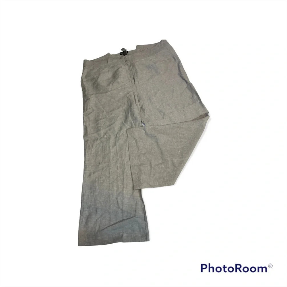 NWT Lane Bryant Gray Linen Blend Pants Sz 26